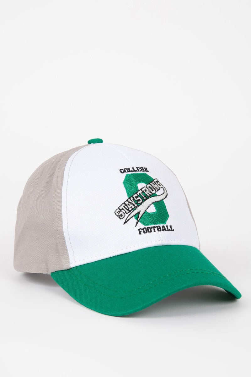 DeFacto Green Boy Boy Embroidered Cotton Baseball Basketball Cap Casual - Image 3